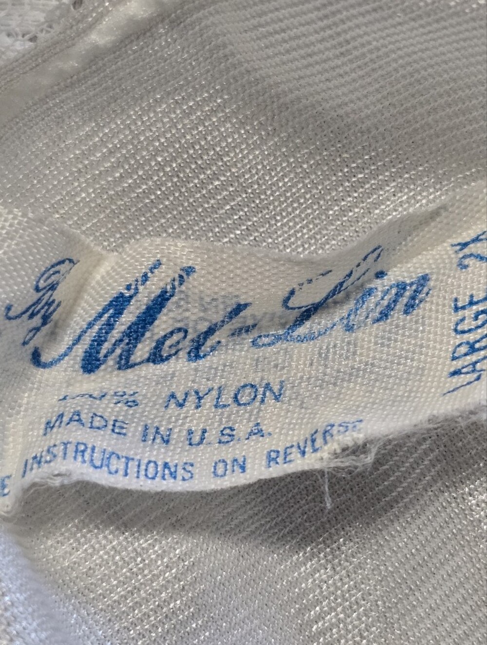 Vintage By Mel-Lin Ivory Lace Trim Camisole Satin Ribbon Shimmer Tank Top Sz. 2X